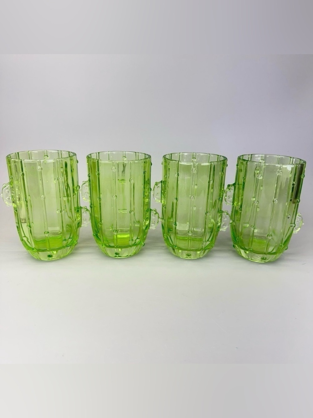 John Lewis Green Glass Cactus Tumblers Glasses
